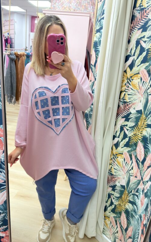 Sudadera neopreno corazon rosa