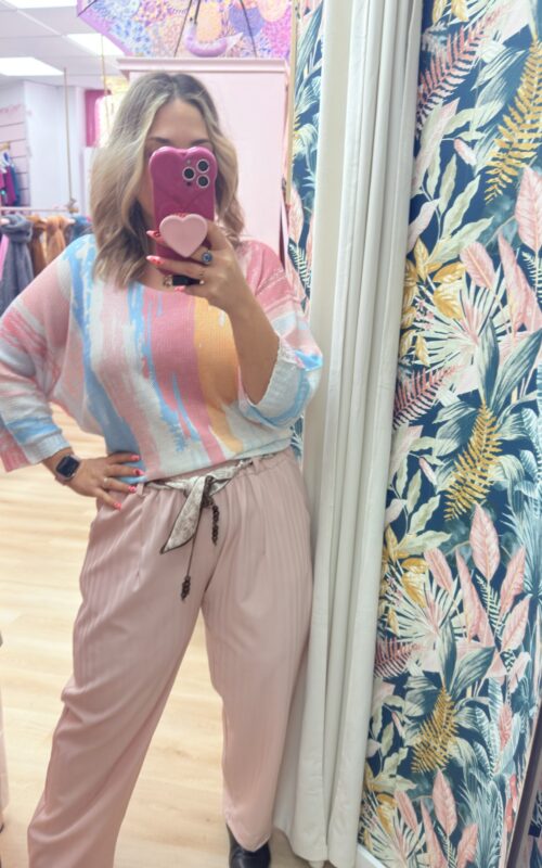 Pantalon lazada traje rosa