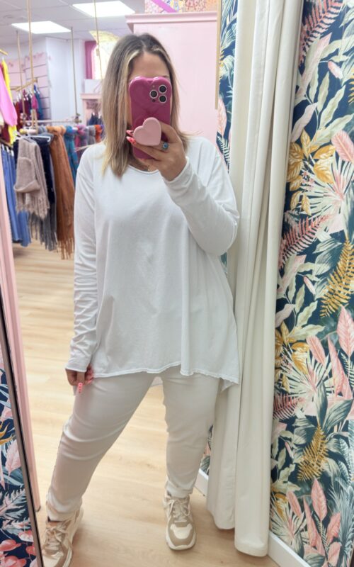 Camiseta blanca basica larga