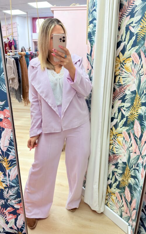 Pantalon botones lila