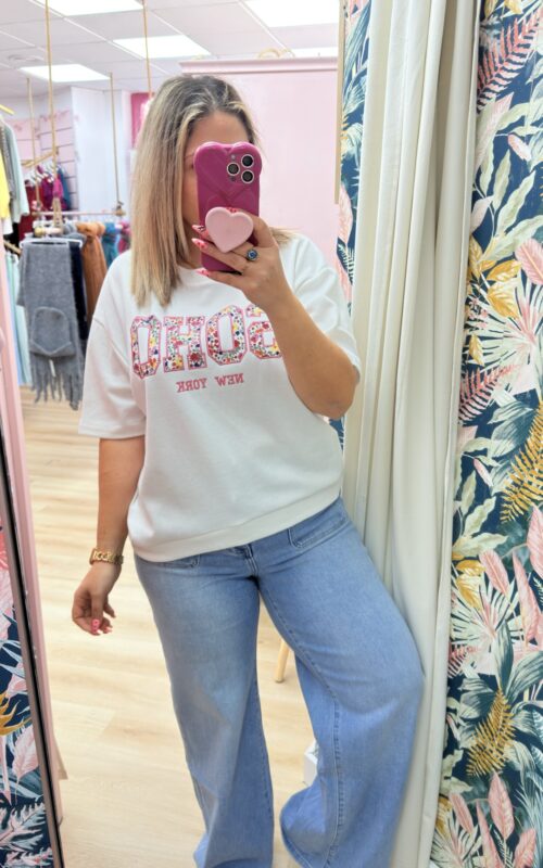 Sudadera manga corta soho blanca