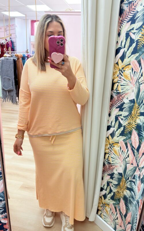 Jersey rayas amarillo y rosa