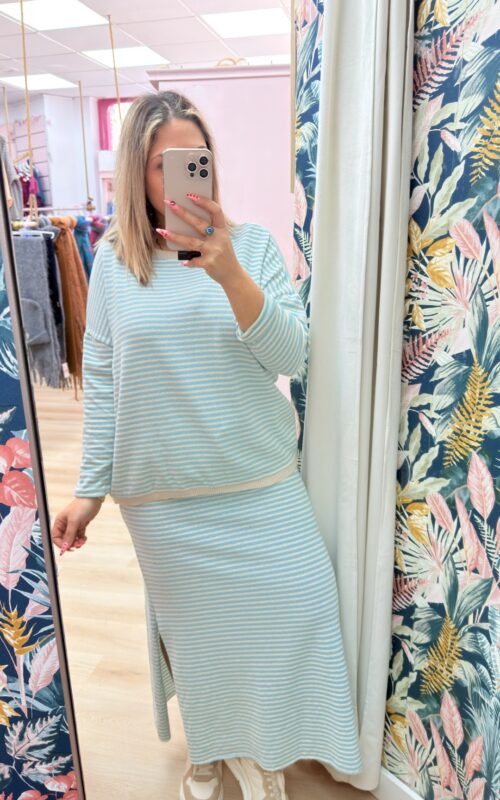 Jersey rayas celeste