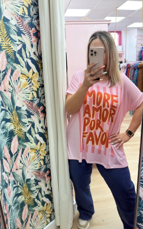 Camiseta mas amor rosa