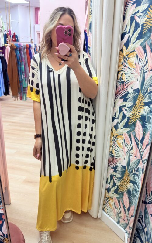 Vestido licra fria amarillo