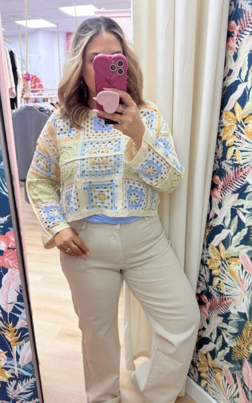 Jersey corto crochet verde