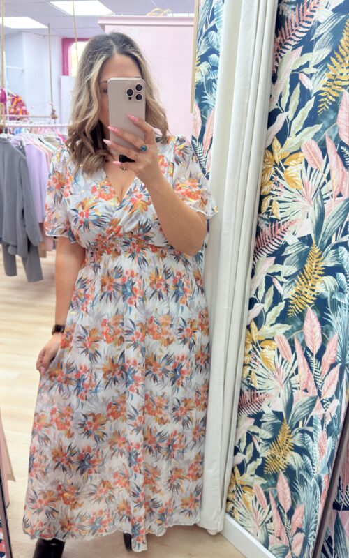 Vestido gasa rosita cruzado