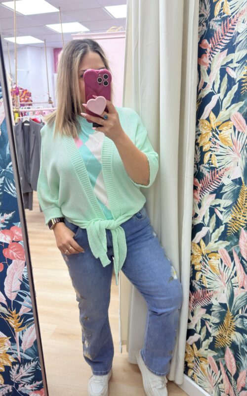 Rebeca anudada verde