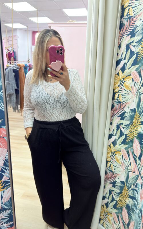 Pantalon sin arrugas negro