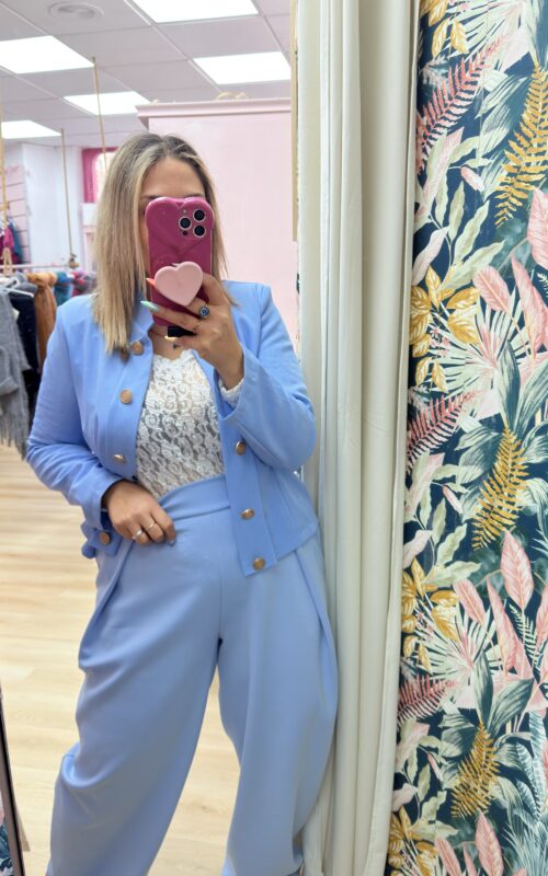 Pantalon capa celeste