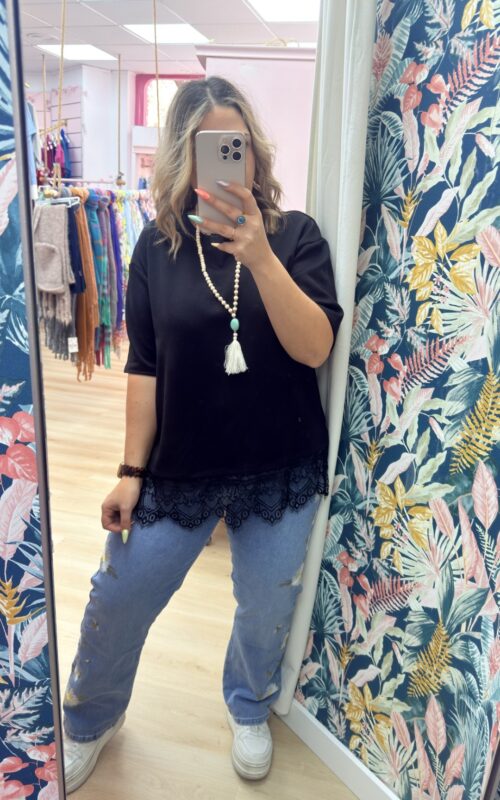 Camiseta blonda negro