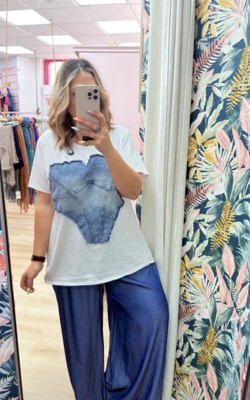 Camiseta corse vaquero blanco grande