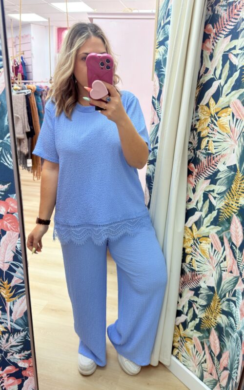 Pantalon sin arrugas celeste