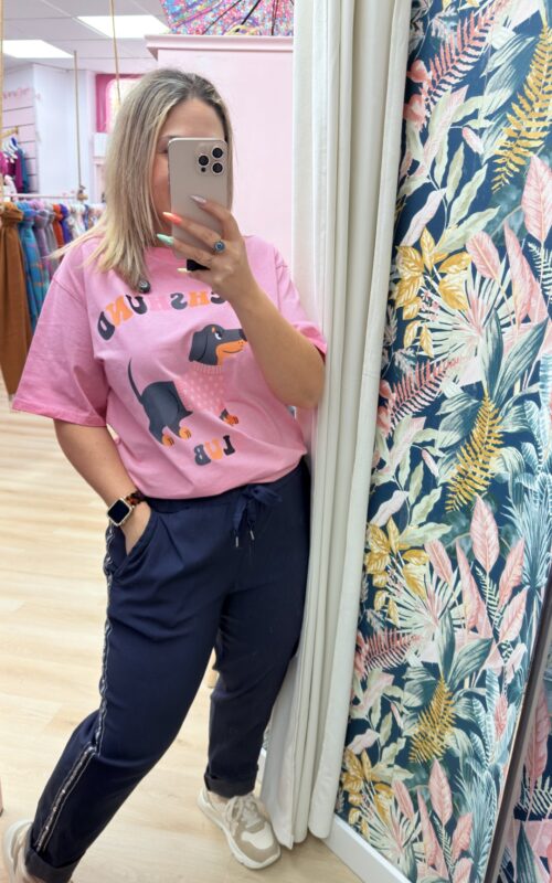 Camiseta perrito rosa