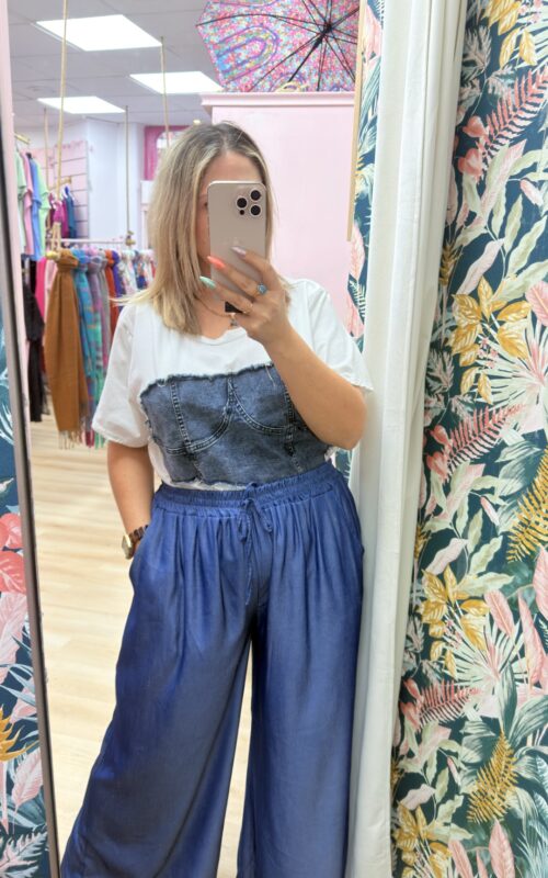 Camiseta corse pico lateral blanco