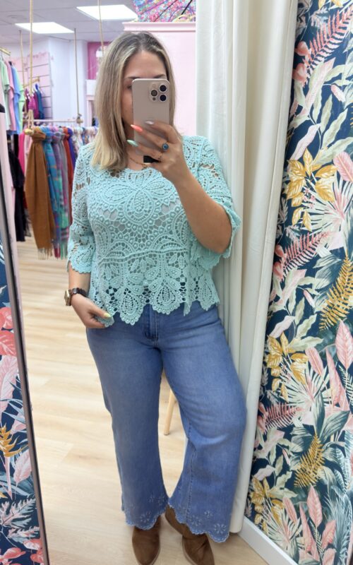 Camiseta crochet verde