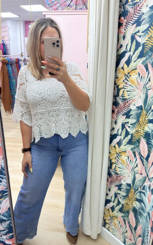 Camiseta crochet blanco