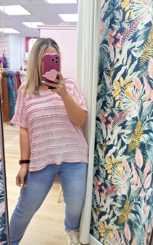 Camiseta volantitos rosa