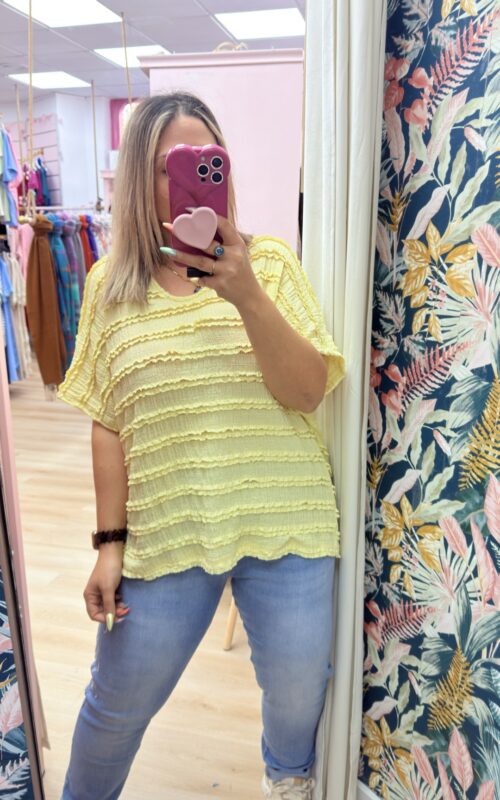 Camiseta volantitos amarilla