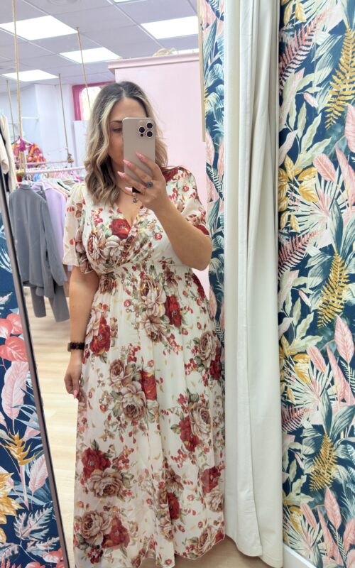 Vestido gasa rojo cruzado