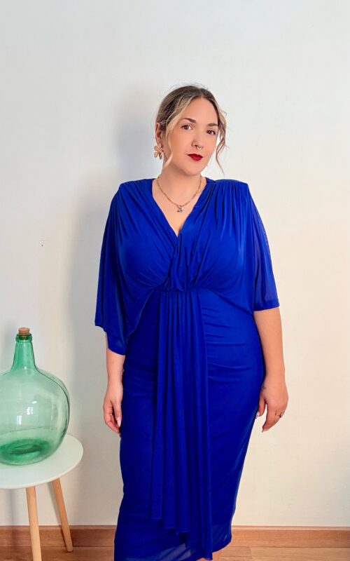 Vestido gasa capa azulon