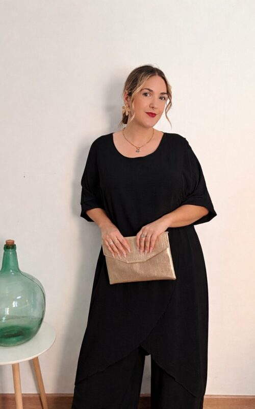 Conjunto capa grande negro