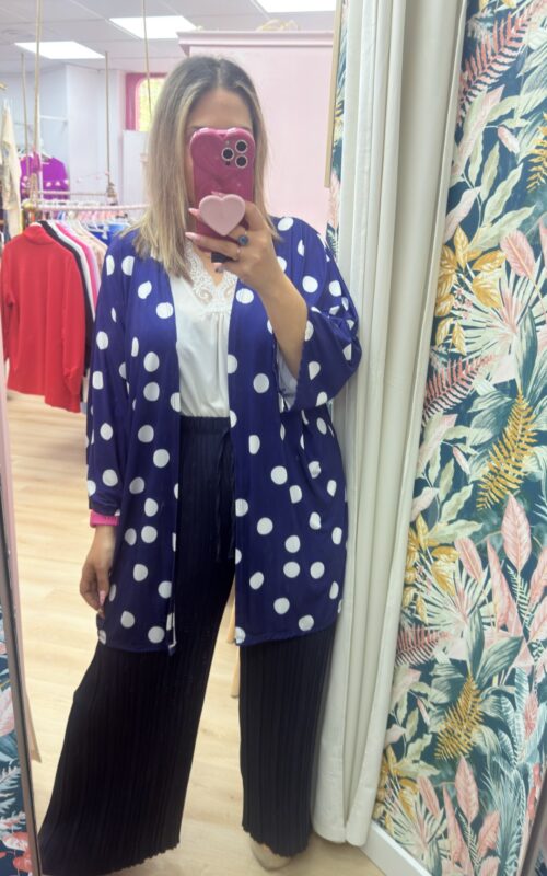 Chaqueta lunares azul marino
