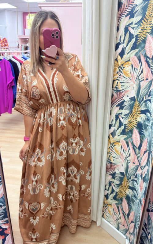 Vestido boho marron