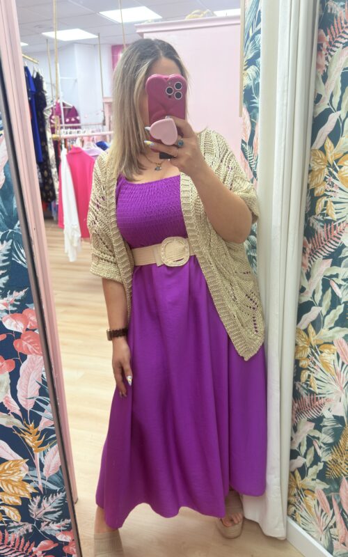 Chaqueta dorada calada