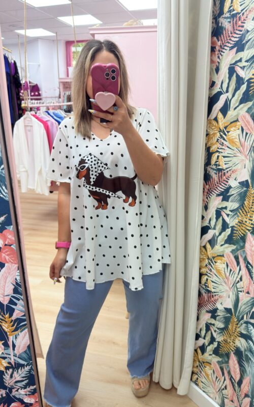 Camiseta lunares perrito