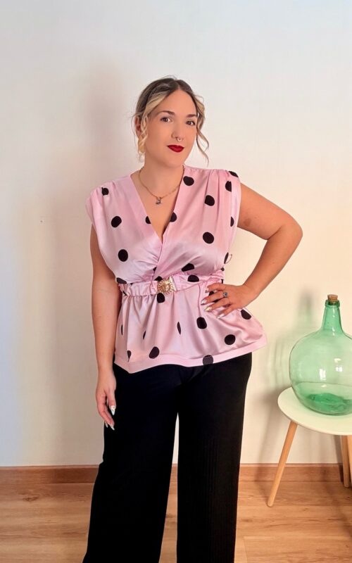 Blusa lunares rosa vuelo