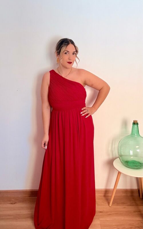 Vestido asimetrico rojo