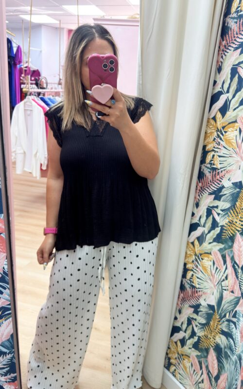 Camiseta lencera plisada