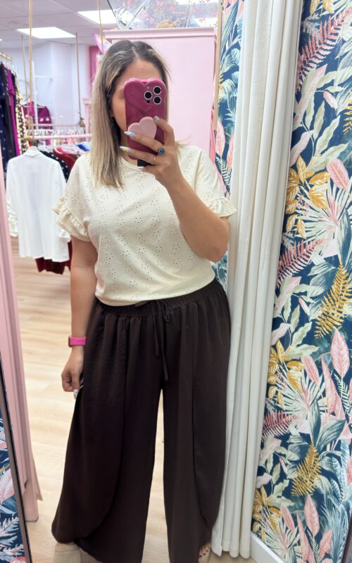Pantalon capa rizo marron