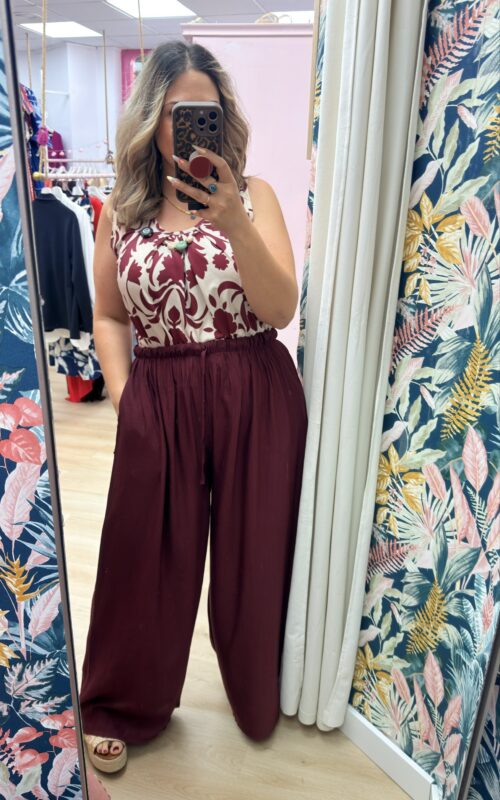 Pantalon bambula recto