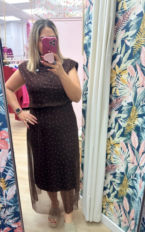 Vestido lunares elastico