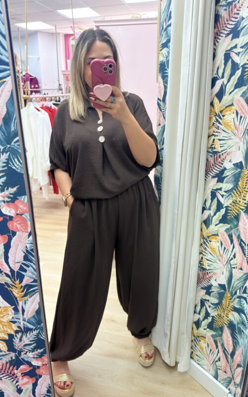 Conjunto botones marron
