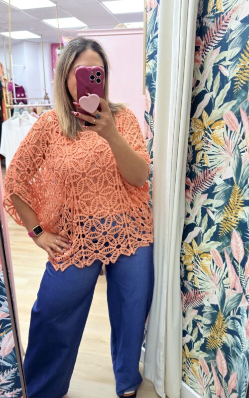 Jersey crochet naranja