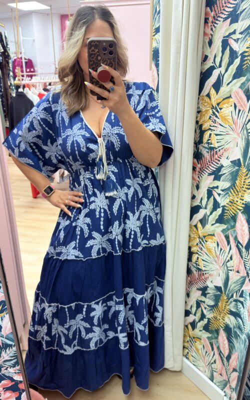 Vestido boho vaquero oscuro