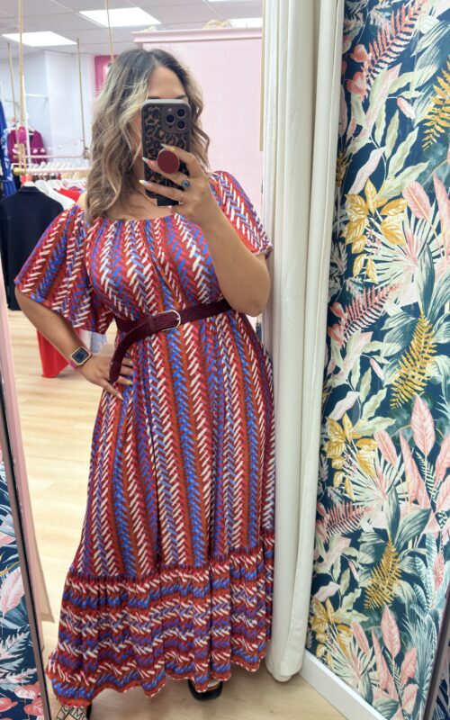 Vestido etnico rizo cuello