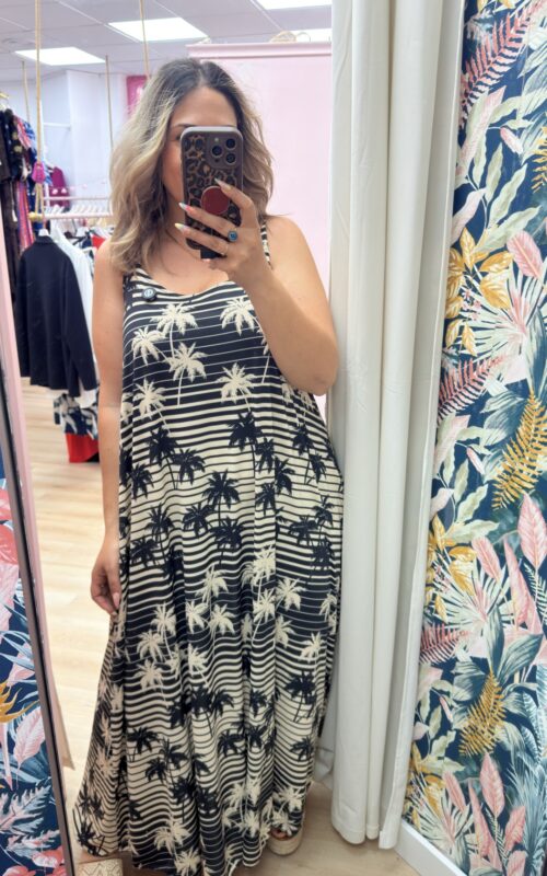 Vestido licra palmeras