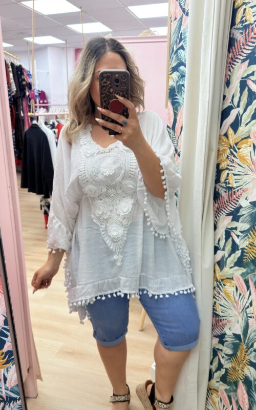 Bluson boho blanco rizo