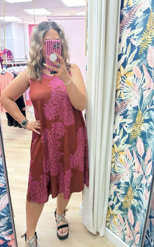 Vestido teja corto flores