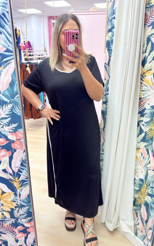 Vestido canale abertura negro