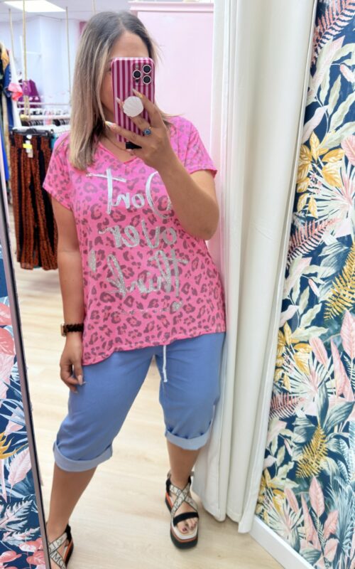 Camiseta animal letras glitter