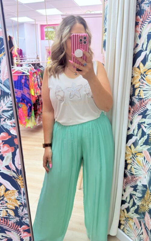 Camiseta tirantes conchitas blanca