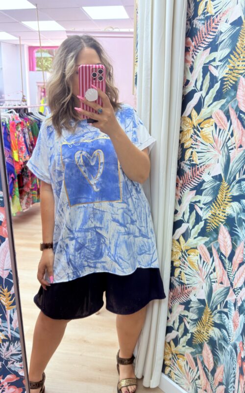 Camiseta corazon azul