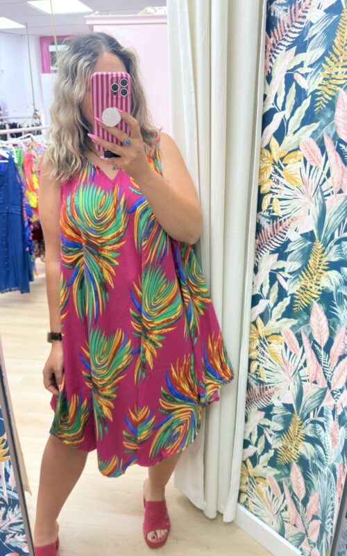Vestido playero fucsia