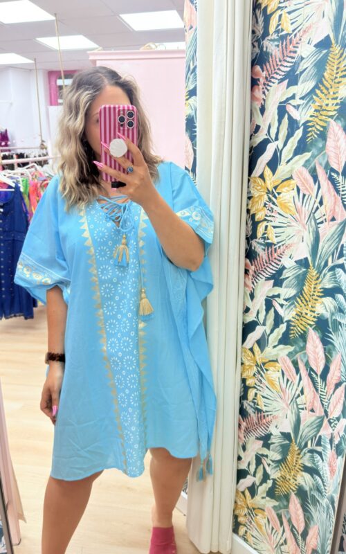 Vestido playero azul