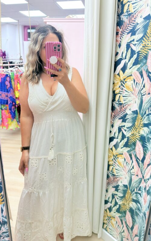 Vestido boho blanco roto